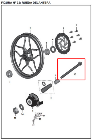 EJE 15X250 R14 FR 200 NS ORIGINAL - Mundimotos