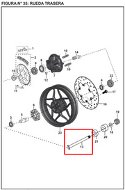 EJE 15X320 R14 RR PULSAR 200 NS ORIGINAL - Mundimotos
