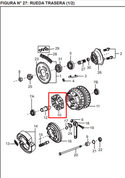 CAUCHO SPROKET 200 NS/PULSAR 180 6H ORIGINAL - Mundimotos