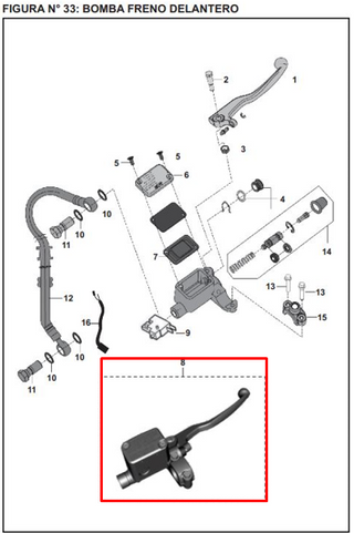 BOMBA FRENO FR PULSAR AS200 ORIGINAL - Mundimotos