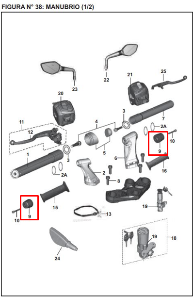TAPON Manubrio PULSAR 200 NS ORIGINAL - Mundimotos