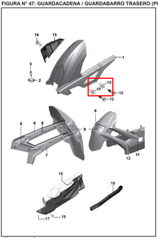 BUJE GUARDACADE.(2) 06X10 PUL2NS ORIGINAL - Mundimotos