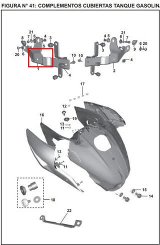 SOPORTE TANQUE RESERVA PULSAR 200 NS ORIGINAL - Mundimotos