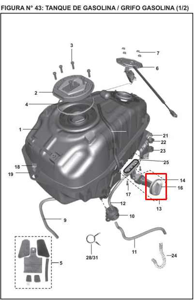 PERILLA LLAVES GAS 200 NS ORIGINAL - Mundimotos