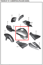 Cargar imagen en el visor de galería, CUBIERTA TANQUE PULSAR 200 NS/AS/150AS ORIGINAL - Mundimotos