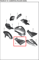 Cargar imagen en el visor de galería, Tapa Izquierdo Bajaj PULSAR 200 NS Original - Genuine parts