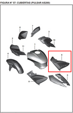 Cargar imagen en el visor de galería, TAPA RH PULSAR 200 NS REJILLAL ORIGINAL - Mundimotos