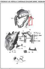 Cargar imagen en el visor de galería, ALETA CARENAJE LH PULSAR 200 NS ORIGINAL - Mundimotos