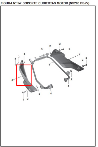 CUBIERTA INF LH NS 200 F.I./BS4 ORIGINAL - Mundimotos