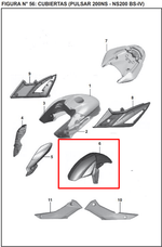 Cargar imagen en el visor de galería, Guardabarro traseraero frontal bajaj PULSAR 200 NS sin color original - genuine parts