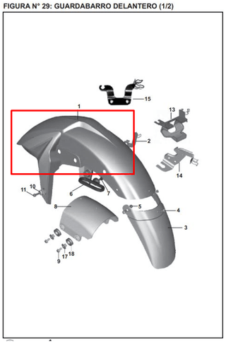 Guardabarro traseraero frontal bajaj PULSAR 200 NS sin color original - genuine parts