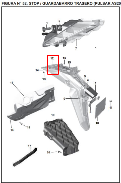GUARDABARRO RR AS200 ORIGINAL - Mundimotos