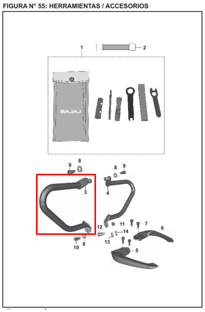 Defensa Izq Bajaj Pulsar 200Ns Original - Genuine parts