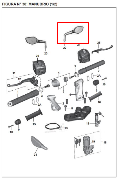 ESPEJO RH PULSAR 200 NS ORIGINAL - Mundimotos