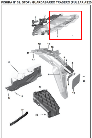 Stop bajaj PULSAR 200 NS original - genuine parts