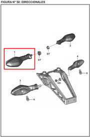Direccional Frontal Izquierda Bajaj Pulsar 200Ns Original - Genuine parts