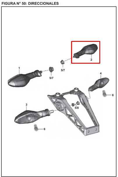 Direccional FR/RH PULSAR 200 NS ORIGINAL - Mundimotos