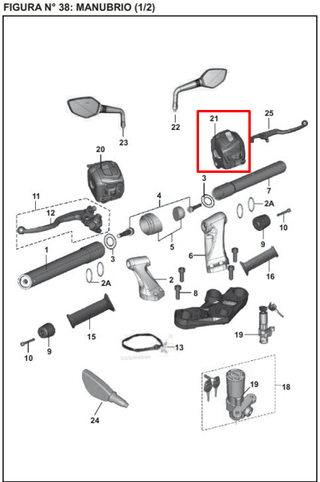 Comando derecho bajaj pulsar200ns bs4 original - genuine parts