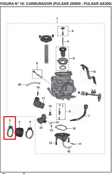 ABRAZADERA NS 200 ORIGINAL - Mundimotos