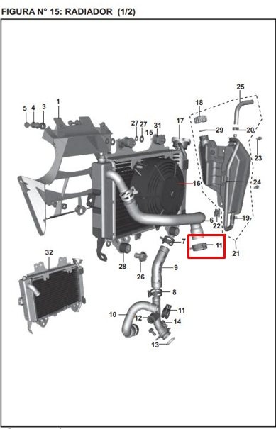 ABRAZADERA RADIADOR NS 200MN ORIGINAL - Mundimotos