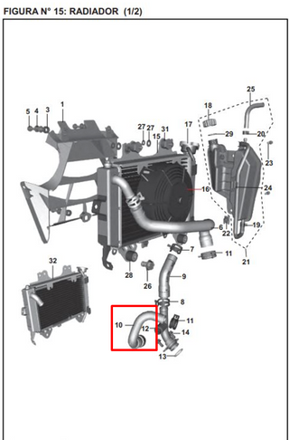 MANGUERA RADIA 200NS GRANDE ORIGINAL - Mundimotos