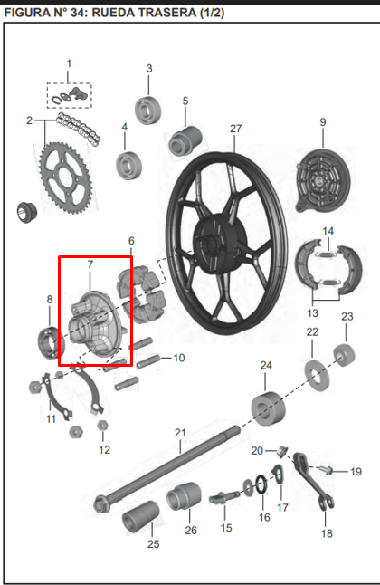 PORTA SPROKET 4H DIS135 NEGRO ORIGINAL - Mundimotos