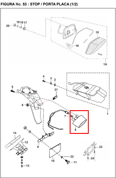 LUZ PLACA PULSAR UG ORIGINAL - Mundimotos