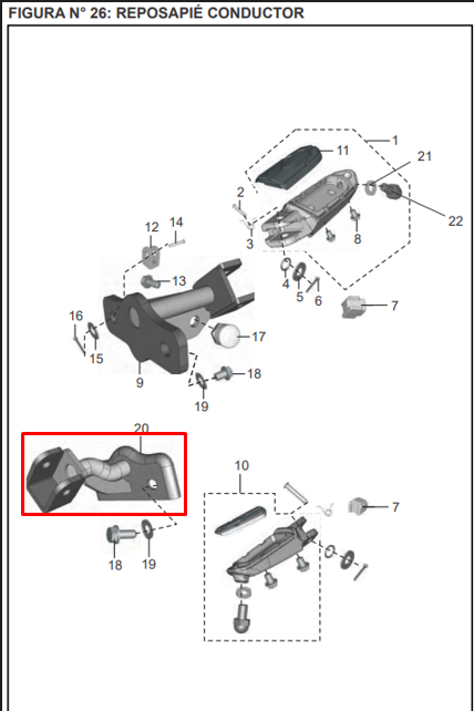 Soporte Posa Frontal Izquierdo Bajaj DISCOVER 125St - Mundimotos
