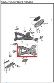 SOPORTE POSAPIE RR/LH DIS125ST ORIGINAL - Mundimotos