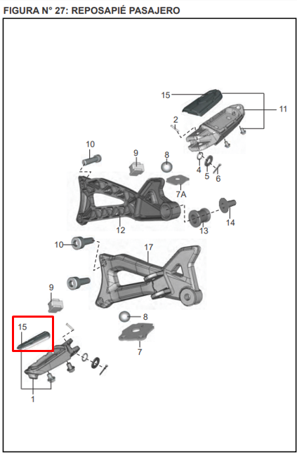 CAUCHO POSA DISCOVER 125 ST/150ST ORIGINAL - Mundimotos