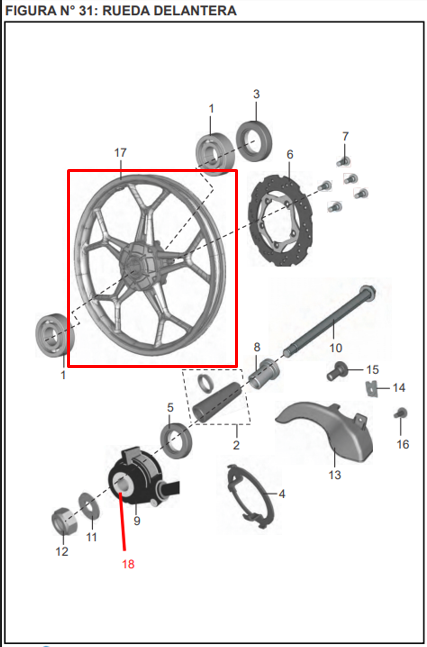 RIN FR DISCOVER 125ST ORIGINAL - Mundimotos