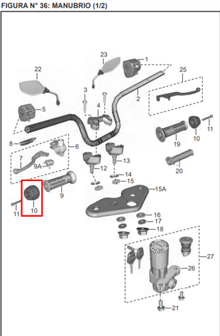 TAPON Manubrio DISCOVER 125 ST ORIGINAL - Mundimotos