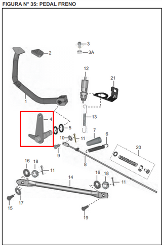 EJE LEVA FRENO DISCOVER 125 ST ORIGINAL - Mundimotos