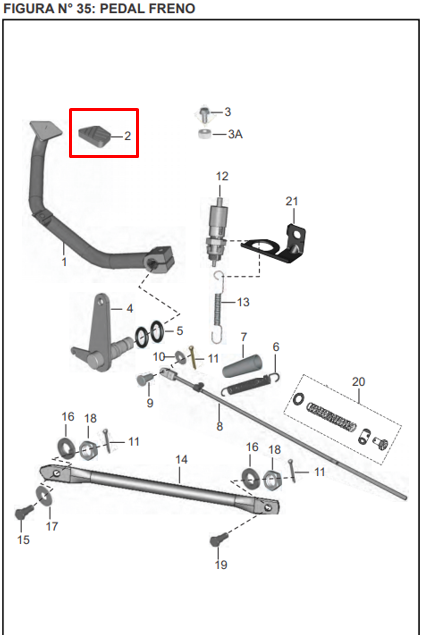 CAUCHO PEDAL FRENO DISC.125ST ORIGINAL - Mundimotos
