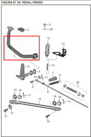 PEDAL FRENO DISCOVER 125ST-R ORIGINAL - Mundimotos
