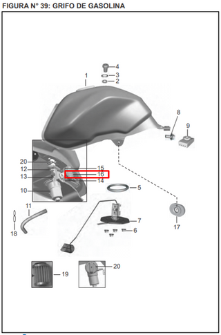 PERILLA LLAVE GAS DISC125ST ORIGINAL - Mundimotos