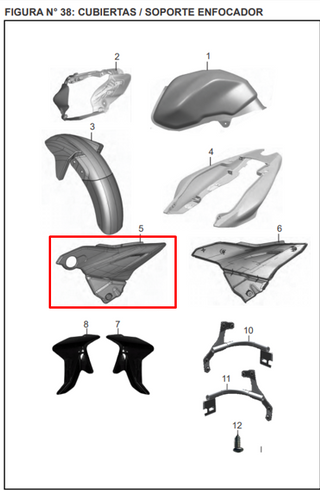 TAPA LH DISCOVER 125 ST ORIGINAL - Mundimotos