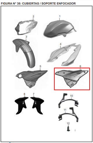 Tapa Derecho Bajaj DISCOVER 125St Original - Genuine parts - Mundimotos