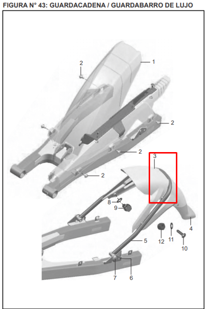 Guardabarro trasero bajaj discover125St original - genuine parts - Mundimotos