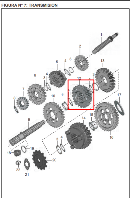 PINON ES 5TA 20T PULSAR 135/DIS125F ORIGINAL - Mundimotos
