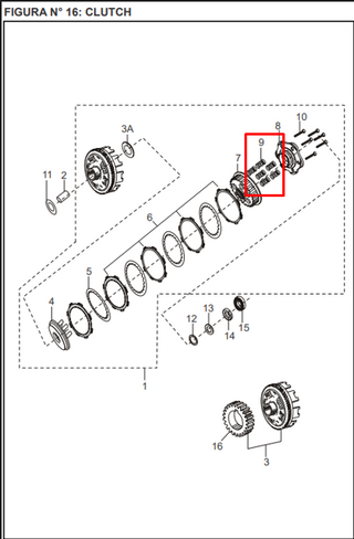 RESORTE CLUTCH (6) DIS125+/SPORT/BM 100 ES/KS ORIGINAL - Mundimotos