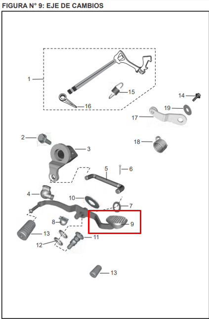 PEDAL CAMBIOS DISCOVER 125 ST ORIGINAL - Mundimotos