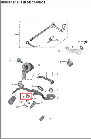 GUARDAPOLVO PEDAL CAMB. DIS125ST ORIGINAL - Mundimotos