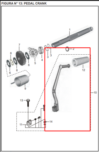 PEDAL CRANK DISCOVER 125 ST ORIGINAL - Mundimotos