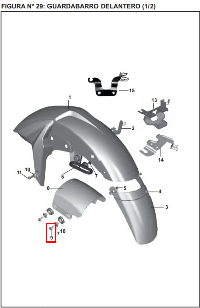 TORNILLO GUARDABARRO FR 200 NS ORIGINAL - Mundimotos