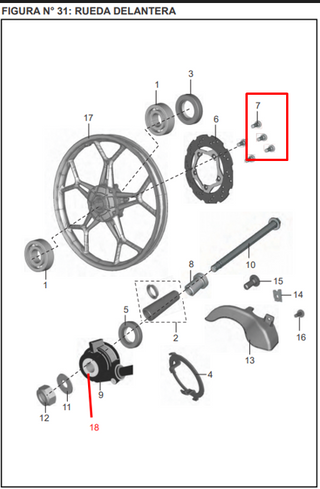 TORNILLO DISCO FRENO XCD 125  ORIGINAL - Mundimotos