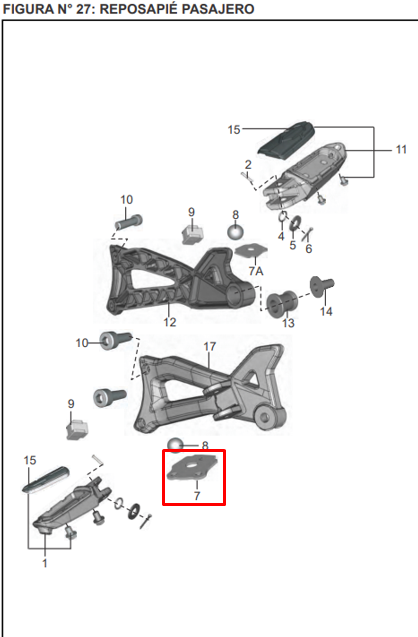 PLATINO POSAPIE LH DISCOVER 150 ST ORIGINAL - Mundimotos