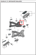 PLATINO POSAPIE RR/RH DISCOVER 125 ST/R ORIGINAL - Mundimotos