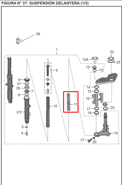 RESORTE TELES. (2) DISCOVER 100M/125ST ORIGINAL - Mundimotos