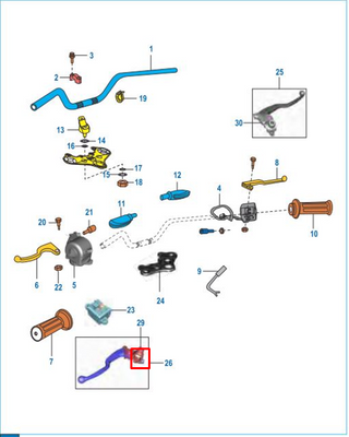 SOPORTE MANIGUETA LH PLATINO110 ORIGINAL - Mundimotos